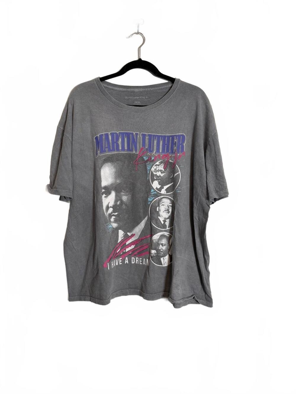 Vintage Martin Luther King Jr. Graphic T-Shirt 2X/3X Gray Oversized Cotton Tee